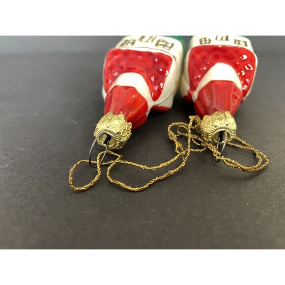 Vintage Set of 2 Blown Glass Ornaments House Cottage Hand Painted - West Germany - Picture 6 of 9